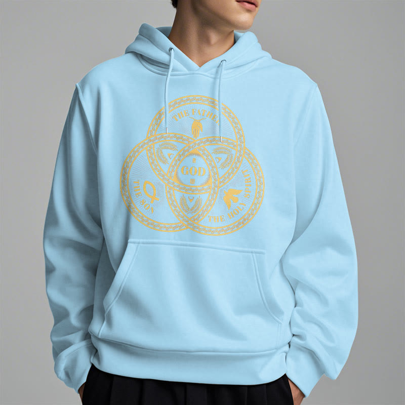 Classic Style Sacred Trinity Unity Fleece Lined Polyester Hoodie