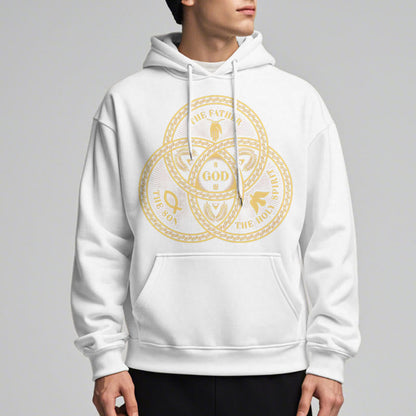 Classic Style Sacred Trinity Unity Fleece Lined Polyester Hoodie
