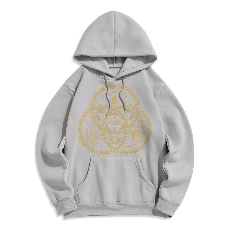 Classic Style Sacred Trinity Unity Fleece Lined Polyester Hoodie