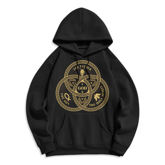 Classic Style Sacred Trinity Unity Fleece Lined Polyester Hoodie