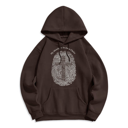 Classic Style My Identity Is In Jesus Christ Cross Fleece Lined Polyester Hoodie