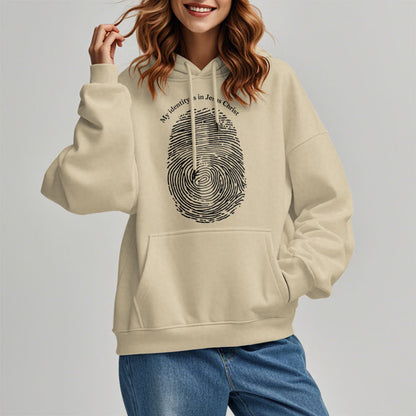 Classic Style My Identity Is In Jesus Christ Cross Fleece Lined Polyester Hoodie