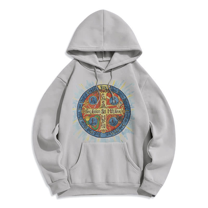 Classic Colored Style Pax Benedictine Cross Fleece Lined Polyester Hoodie