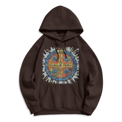 Classic Colored Style Pax Benedictine Cross Fleece Lined Polyester Hoodie