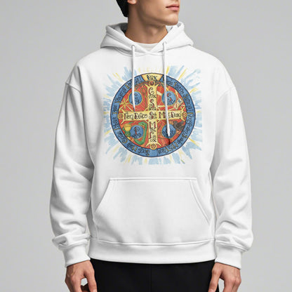 Classic Colored Style Pax Benedictine Cross Fleece Lined Polyester Hoodie