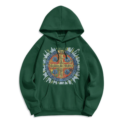 Classic Colored Style Pax Benedictine Cross Fleece Lined Polyester Hoodie