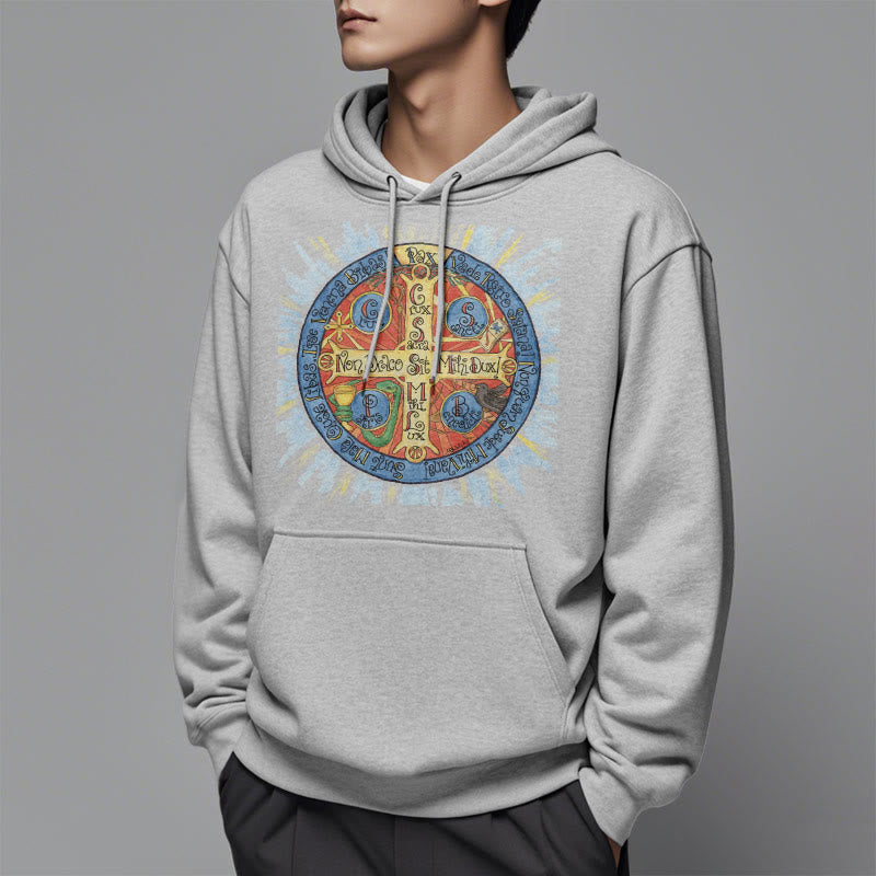 Classic Colored Style Pax Benedictine Cross Fleece Lined Polyester Hoodie