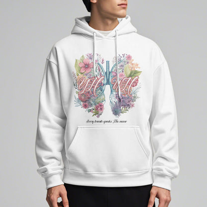 Colored Style Every Breath Speaks His Name Fleece Lined Polyester Hoodie