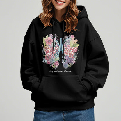 Colored Style Every Breath Speaks His Name Fleece Lined Polyester Hoodie