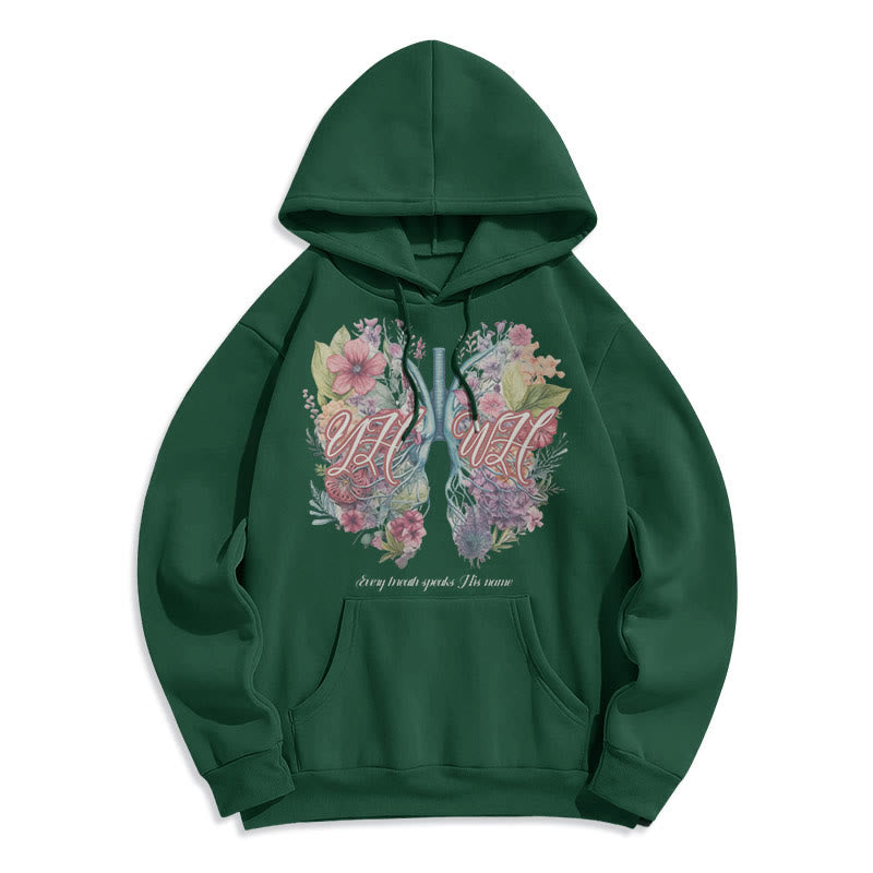 Colored Style Every Breath Speaks His Name Fleece Lined Polyester Hoodie