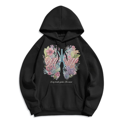 Colored Style Every Breath Speaks His Name Fleece Lined Polyester Hoodie