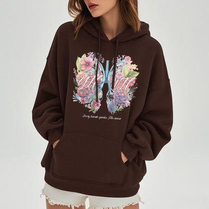 Colored Style Every Breath Speaks His Name Fleece Lined Polyester Hoodie