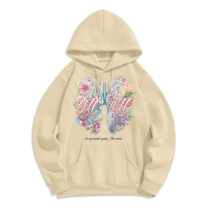 Colored Style Every Breath Speaks His Name Fleece Lined Polyester Hoodie