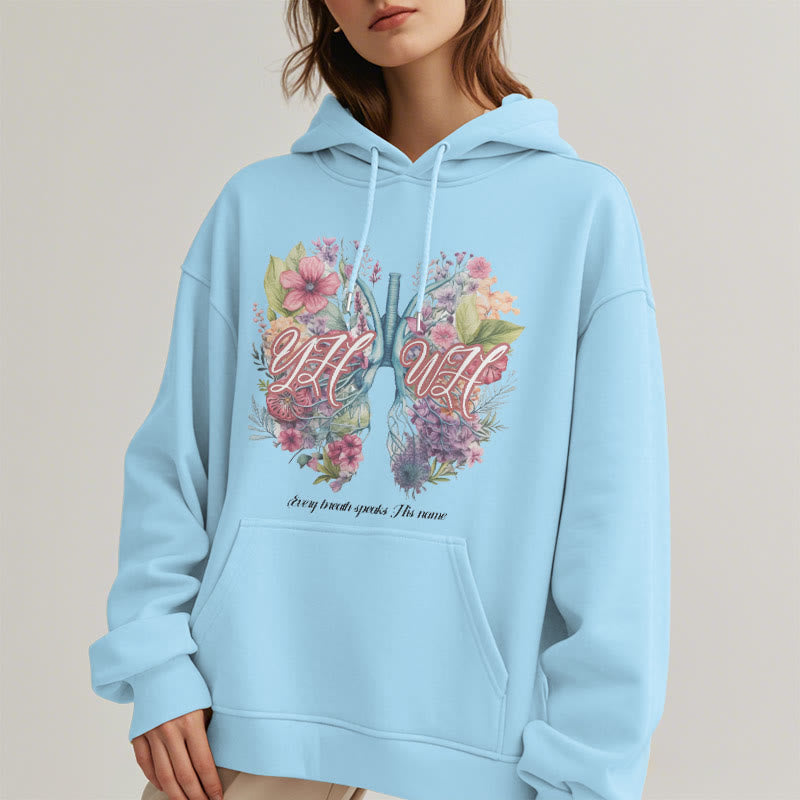 Colored Style Every Breath Speaks His Name Fleece Lined Polyester Hoodie