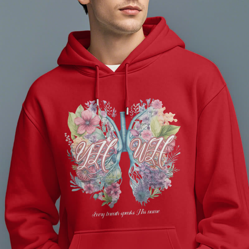 Colored Style Every Breath Speaks His Name Fleece Lined Polyester Hoodie