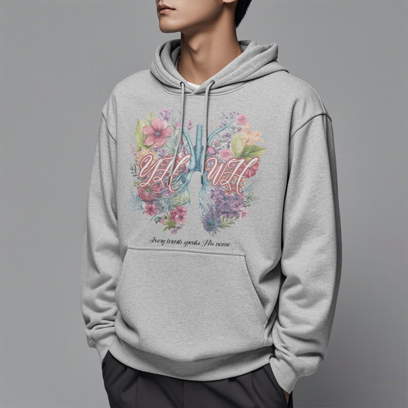 Colored Style Every Breath Speaks His Name Fleece Lined Polyester Hoodie