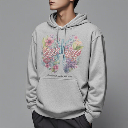 Colored Style Every Breath Speaks His Name Fleece Lined Polyester Hoodie