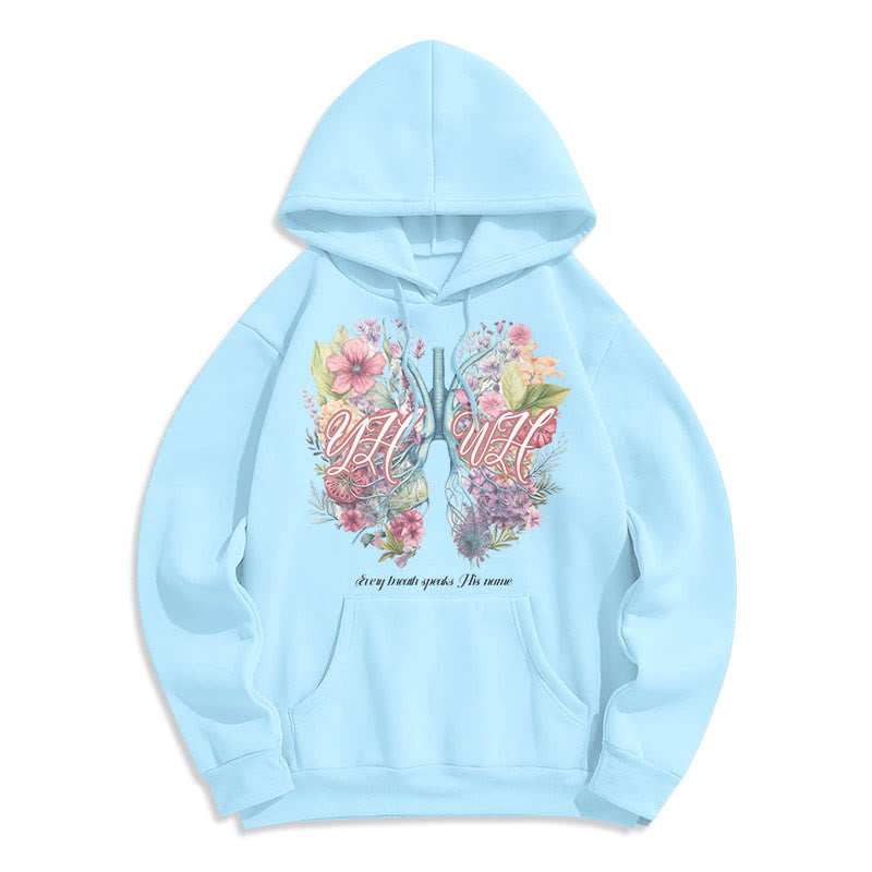 Colored Style Every Breath Speaks His Name Fleece Lined Polyester Hoodie