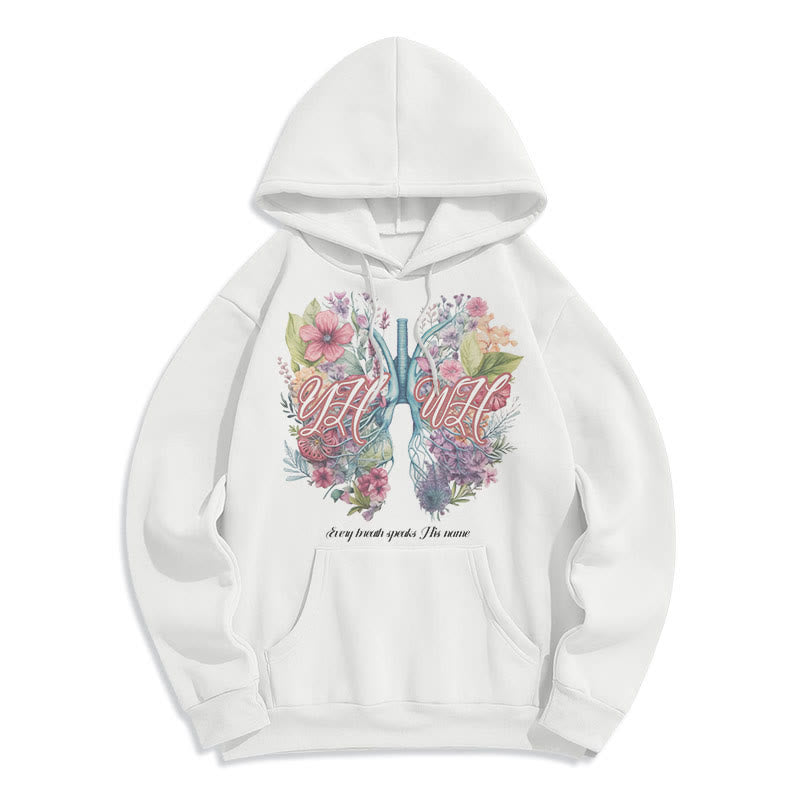 Colored Style Every Breath Speaks His Name Fleece Lined Polyester Hoodie