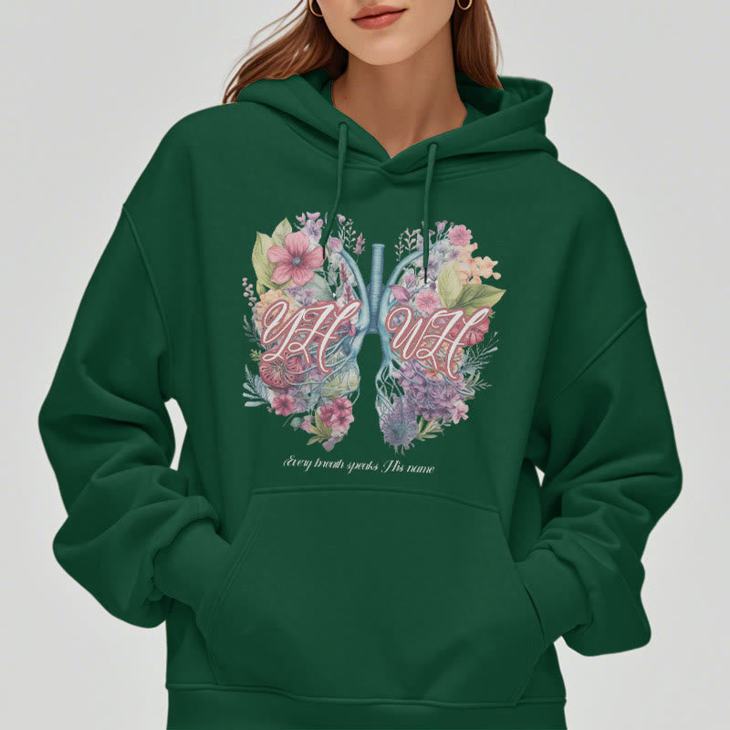 Colored Style Every Breath Speaks His Name Fleece Lined Polyester Hoodie