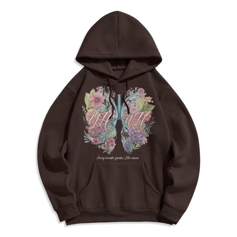Colored Style Every Breath Speaks His Name Fleece Lined Polyester Hoodie