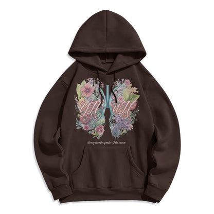 Colored Style Every Breath Speaks His Name Fleece Lined Polyester Hoodie