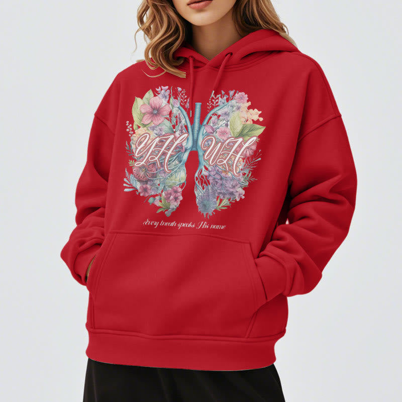 Colored Style Every Breath Speaks His Name Fleece Lined Polyester Hoodie