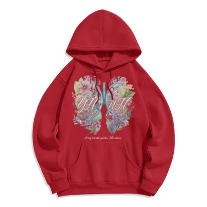 Colored Style Every Breath Speaks His Name Fleece Lined Polyester Hoodie