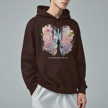 Colored Style Every Breath Speaks His Name Fleece Lined Polyester Hoodie