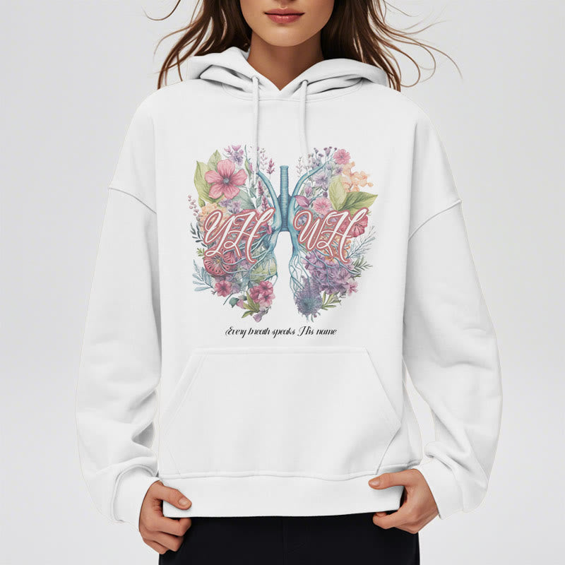 Colored Style Every Breath Speaks His Name Fleece Lined Polyester Hoodie