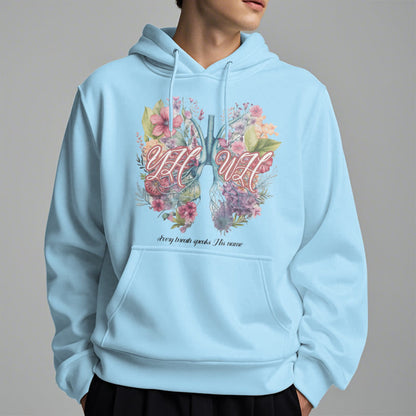 Colored Style Every Breath Speaks His Name Fleece Lined Polyester Hoodie