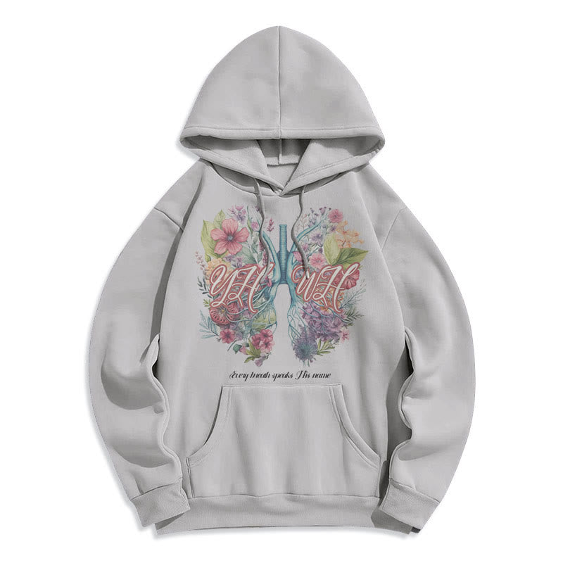 Colored Style Every Breath Speaks His Name Fleece Lined Polyester Hoodie