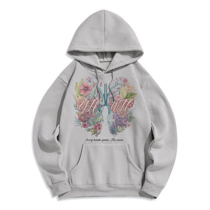 Colored Style Every Breath Speaks His Name Fleece Lined Polyester Hoodie