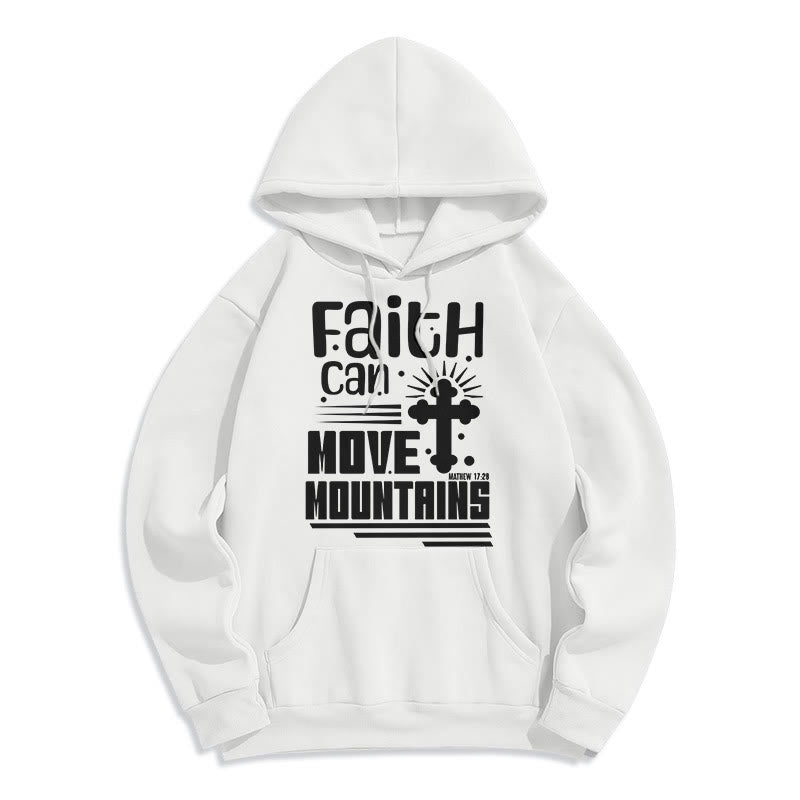 Modern Style Faith Can Move Mountains Fleece Lined Polyester Hoodie