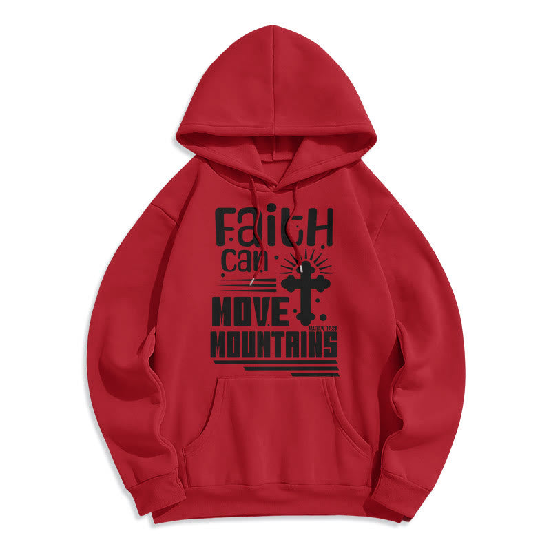 Modern Style Faith Can Move Mountains Fleece Lined Polyester Hoodie