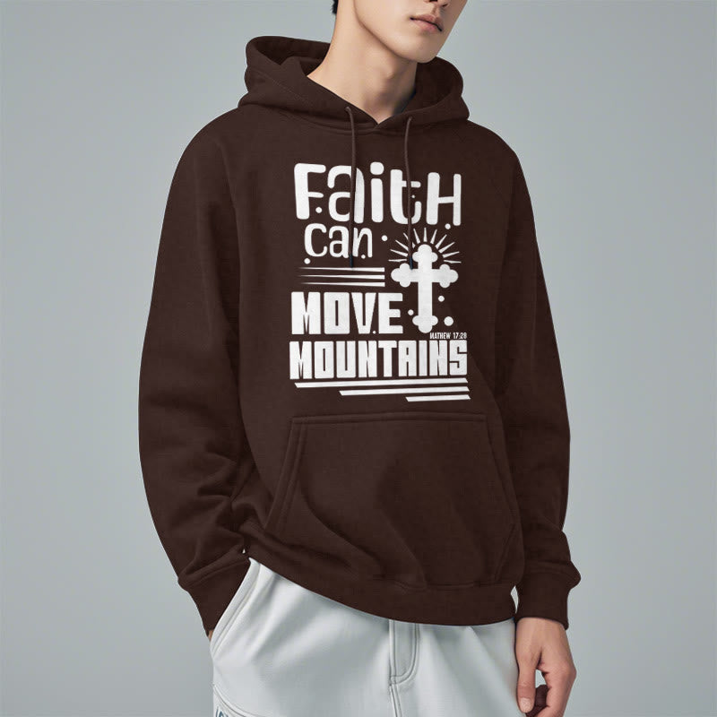 Modern Style Faith Can Move Mountains Fleece Lined Polyester Hoodie