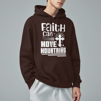 Modern Style Faith Can Move Mountains Fleece Lined Polyester Hoodie
