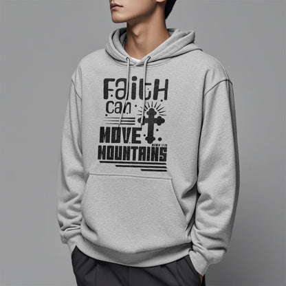 Modern Style Faith Can Move Mountains Fleece Lined Polyester Hoodie
