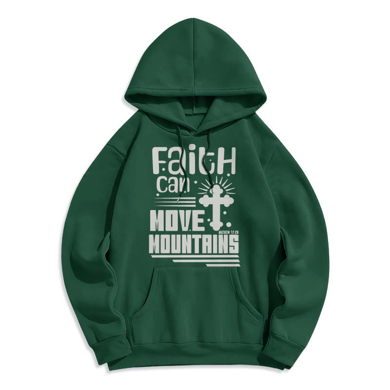 Modern Style Faith Can Move Mountains Fleece Lined Polyester Hoodie