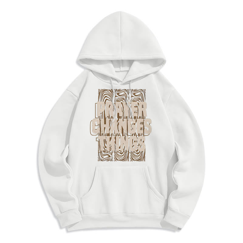 Modern Style Prayer Changes Things Fleece Lined Polyester Hoodie