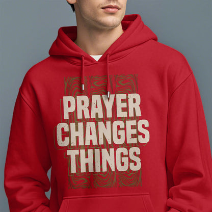 Modern Style Prayer Changes Things Fleece Lined Polyester Hoodie