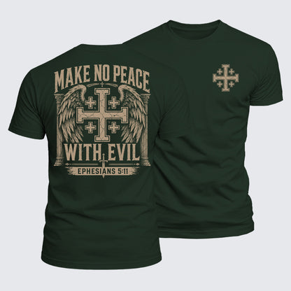 Luxe Mercerized Cotton Tee - Make No Peace with Evil