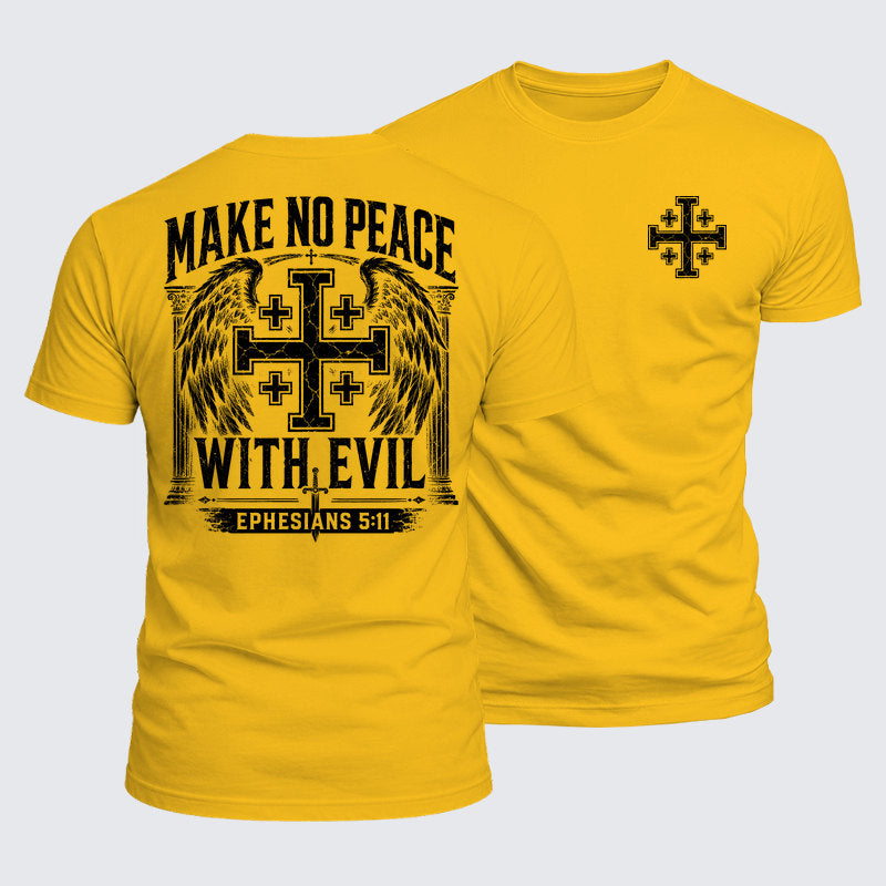 Luxe Mercerized Cotton Tee - Make No Peace with Evil