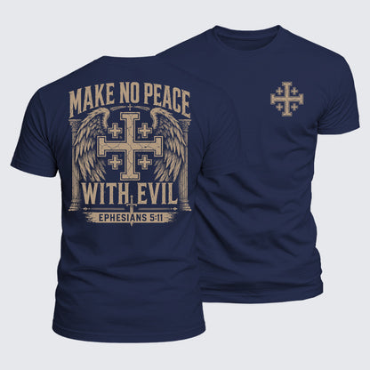 Luxe Mercerized Cotton Tee - Make No Peace with Evil