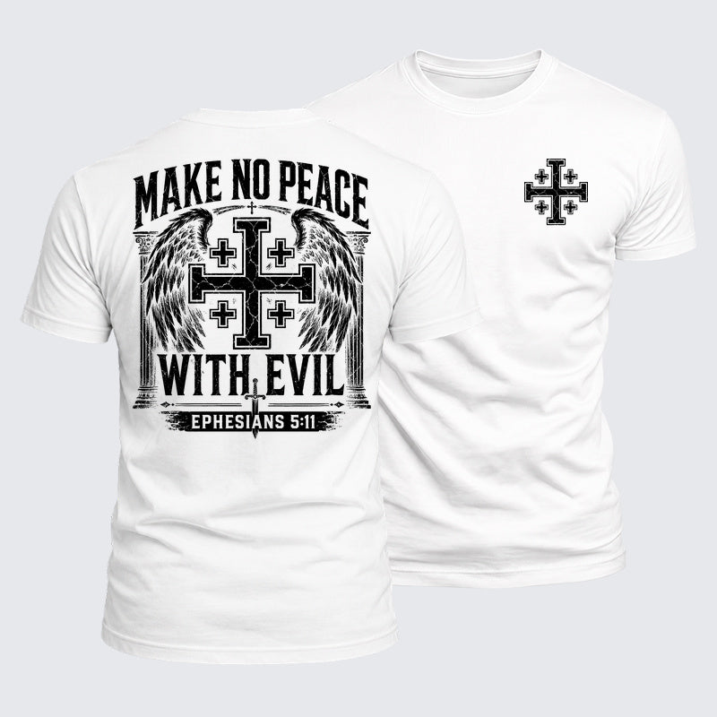Luxe Mercerized Cotton Tee - Make No Peace with Evil