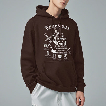 Quotation Style Full Armor of God Fleece Lined Polyester Hoodie