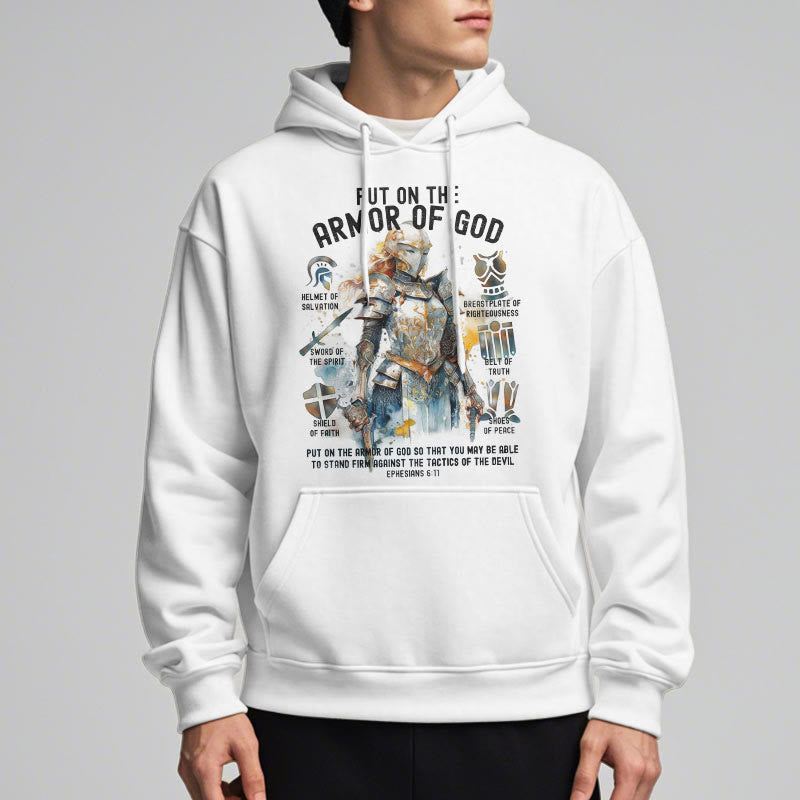 Colored Style Put On The Armor of God Fleece Lined Polyester Hoodie