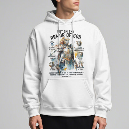 Colored Style Put On The Armor of God Fleece Lined Polyester Hoodie