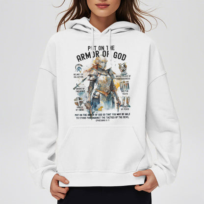 Colored Style Put On The Armor of God Fleece Lined Polyester Hoodie