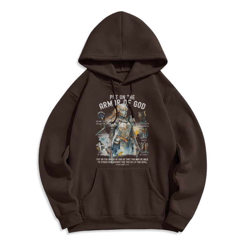 Colored Style Put On The Armor of God Fleece Lined Polyester Hoodie